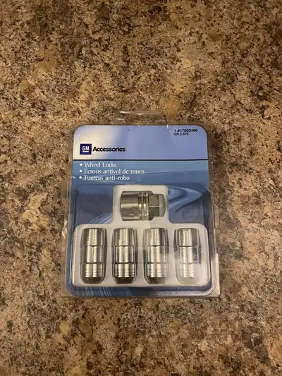 I am selling these Gm wheel locks as I purchased the wrong ones. Brand new condition.