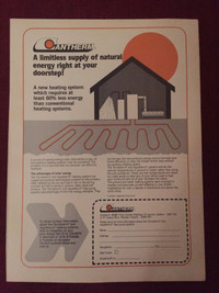1982 Cantherm Heating System Original Ad
