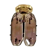 Hall pendant Ceiling Light Lantern with 4 Smokey cut glass panel