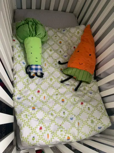 Ikea crib toddler bed duvet cover and pillows, View more