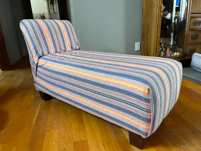 Child’s lounger sofa recovered, View more