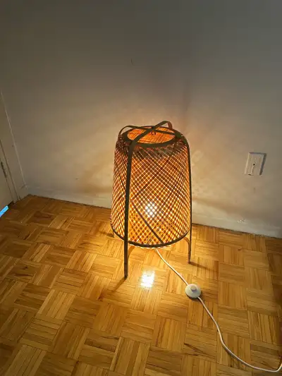Vintage IKEA KNIXHULT Bamboo Floor Lamp - Boho Style, View more