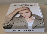 Official Justin Bieber Collectible Tin with Books and Stickers 