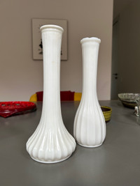 Milk Glass Bud Vases 
