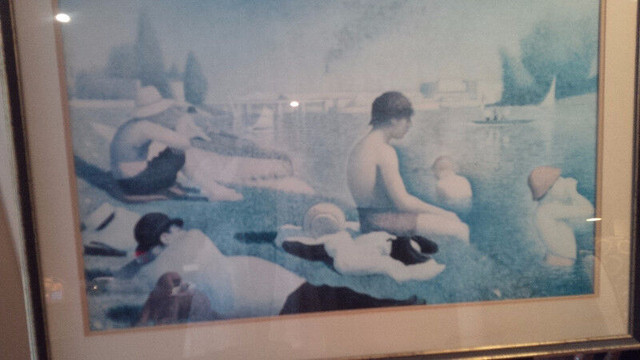 Repro of 1883 "Bathers at Asnieres" French Artist Georges Seurat in Arts & Collectibles in Kitchener / Waterloo - Image 2