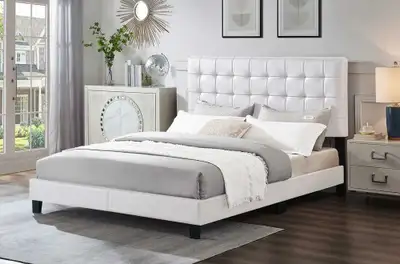 Elevate your bedroom to new heights of style and functionality with our contemporary tufted bed. Cra...