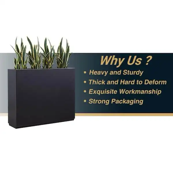 Long Box Metal Rectangular Planter in Black in Outdoor Décor in Markham / York Region - Image 8