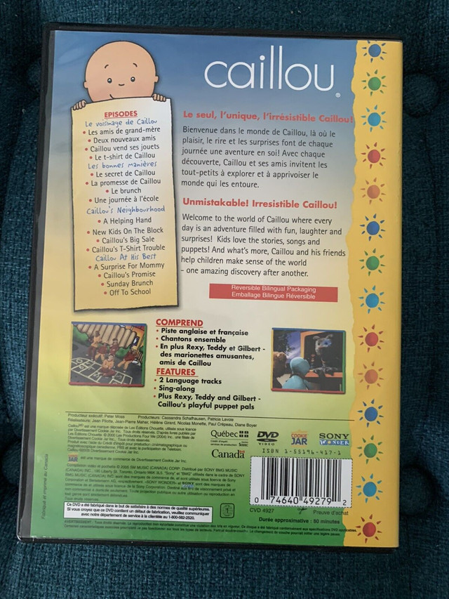 Lot 5 DVD de Caillou dans CD, DVD et Blu-ray  à Laval/Rive Nord - Image 4