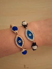 2 evil eye adjustable bracelets 