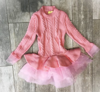 Girls Knitted Dress 6-7 Y, 130 cm War Dress Princess Dancewear