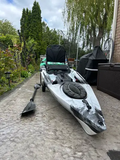 13 ft winner fishing kayak great condition lightly used. Comes with - Light aluminum kayak cart - Ad...