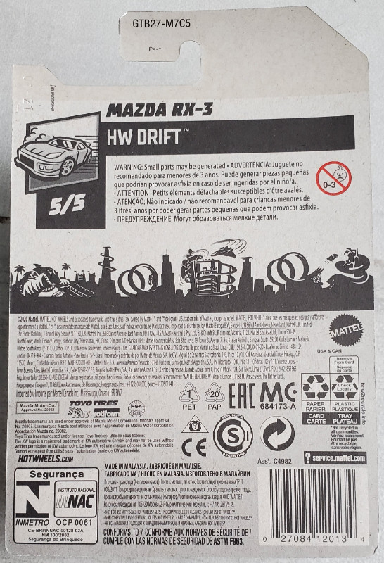 Hot Wheels MAZDA RX-3 HW DRIFT 137/250 WHITE in Toys & Games in Mississauga / Peel Region - Image 2