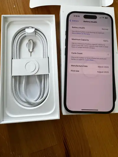 iPhone 16, 128GB Unlocked. It comes with the box and all original accessories. It is still under war...