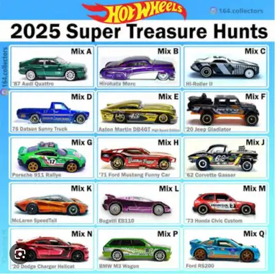 Hotwheels 2025 Super Treasure Hunt Set. Willing to separate.