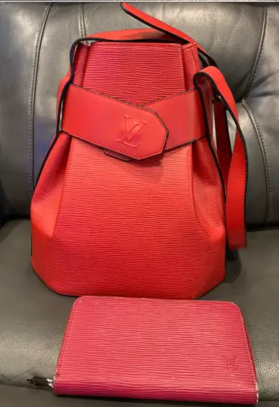 LV Sac D’Epaule Epi Leather Purse and Wallet Set, View more