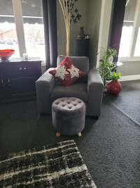 Sofa and loveseat and oversize chair-dark grey