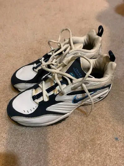 Nice pair of Nike running shoes size 8.5. They are in better shape than what you find at value villa...