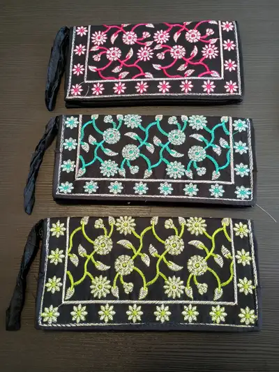 Fancy embroided clutch purse, View more