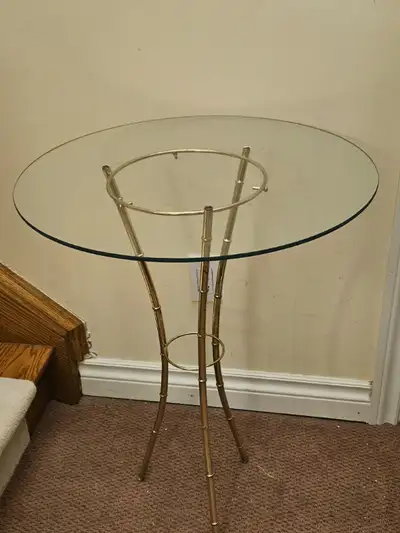 VTG MCM GLASS TABLE REGENCY, View more