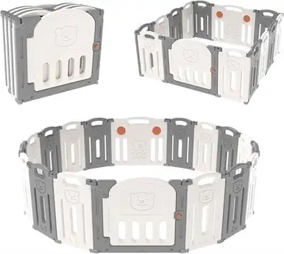 New Lennox 14-Panel Indoor/Outdoor Folding Bear Baby Play Pen, View more