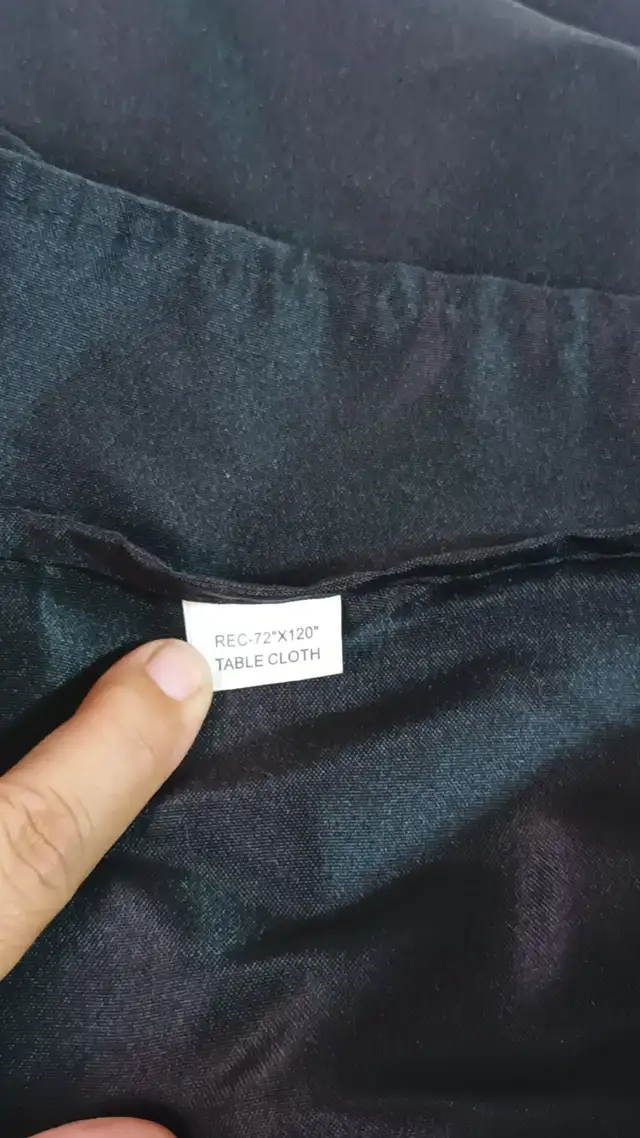Black Satin 72 x 120" Table Cover Rectangle Silky Soft Cloth in Dining Tables & Sets in London - Image 3