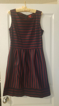 Navy/red striped dress with pockets!
