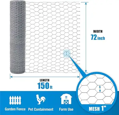 Brand New Galvanized Chicken Wire Fence 6ft x 150ft, View more