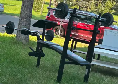 WEIGHT BENCH SET $125 OBO, View more