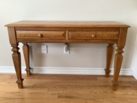 Solid Oak Table 48inches L. 16inches width, 30 inches height.