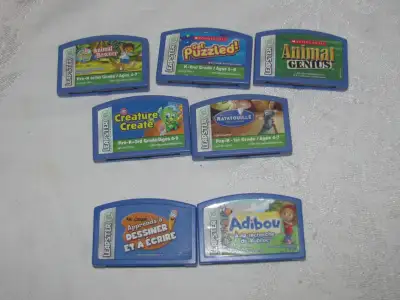Selling some Leapster games. We no longer have the system. Five games are in English, two are French...