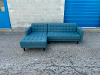 FREE DELIVERY• TEAL STRUCTUBE SECTIONAL COUCH / SOFA w/ CHAISE