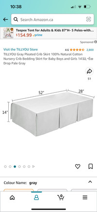 Grey Crib Skirt