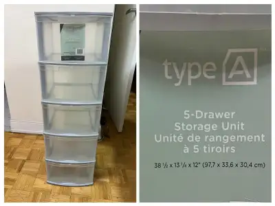 Clear 5-Drawer Organizer Shelf – Great for Closet, Bedroom, View more