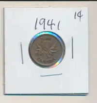 ORIGINAL RARE VINTAGE 1941 CANADIAN 1¢ KING GEORGE PENNY