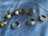 8 Vintage rings from 70’s