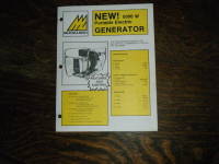 McCulloch 5000 W Generator sales  and Specifications Sheet