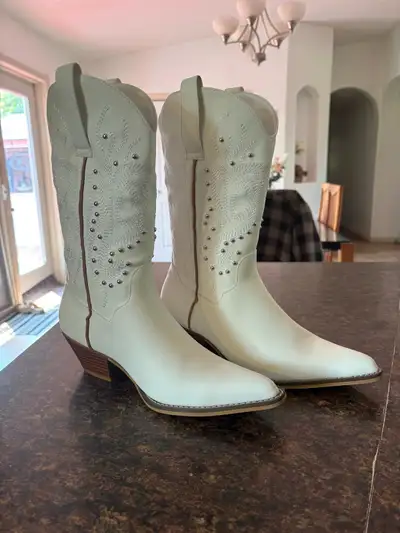 Brand New White Cowboy Boots Size 7.5, View more