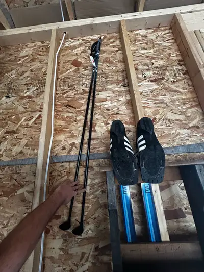 Cross country ski’s with poles and shoes, View more