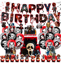 New Horror Movie Birthday Party Decorations - 58Pcs Horror Class