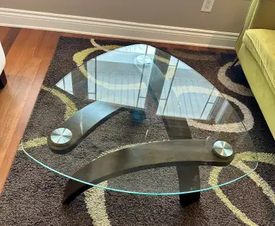 Glass and Wood Coffee Table, View more