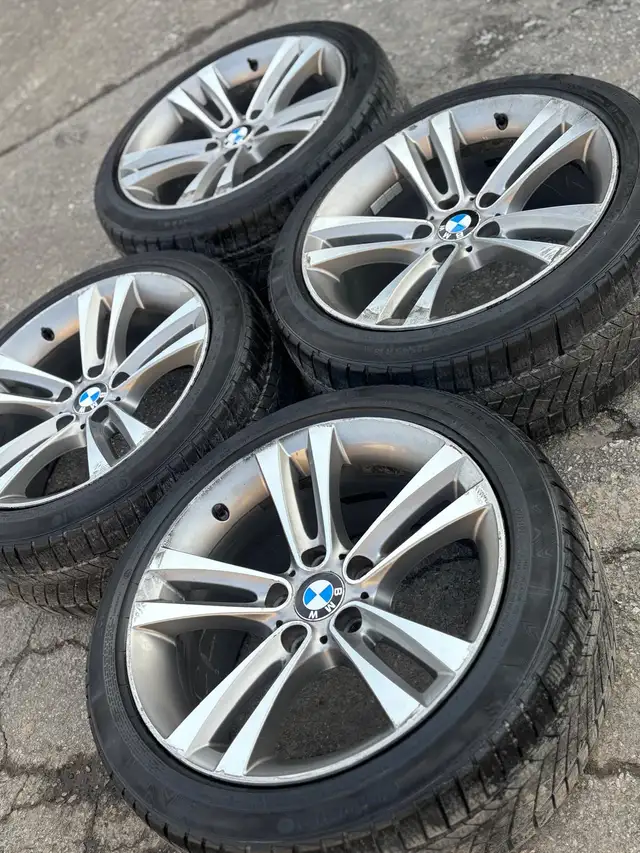 OEM 18"BMW(5x120)+225/45/R18 Conti snows–4/3 Series/X1/Countryma in Tires & Rims in Oakville / Halton Region - Image 3