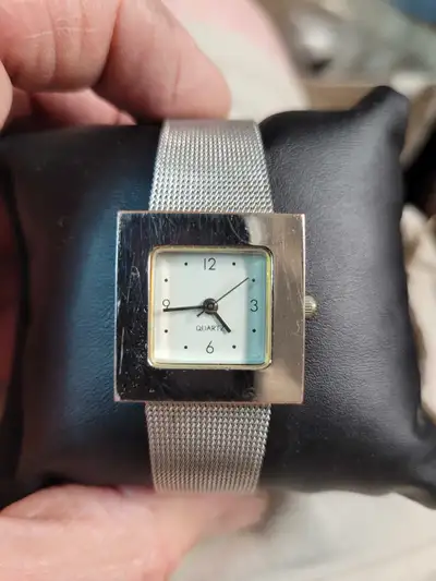 Ladies fashion watch, silver color , adjustable mesh band., View more