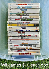 Wii games $10 each, Toy Story, fishing, untamed, udraw, bigs2