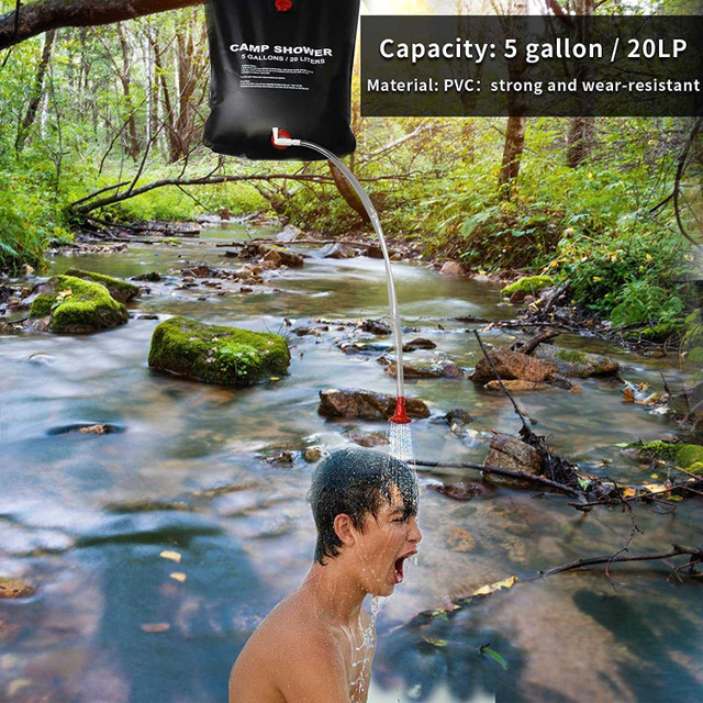 NEW Portable 5 Gallon Camping Shower  in Fishing, Camping & Outdoors in Edmonton - Image 4