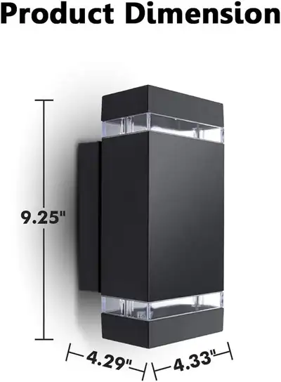 Modern Matte Black Outdoor Wall Lantern, View more