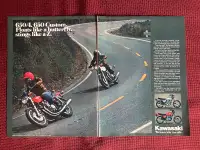 1978 Kawasaki 650/4 & 650 Custom Large 2-Page Original Ad #2