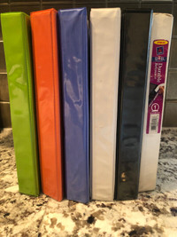 Binders 1”. Six of them multi coloured.