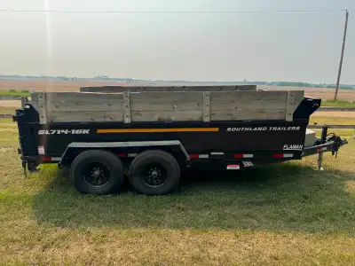 2022 Dump Trailer for sale. The dump box of this trailer is 14 feet long , 7 feet wide and 5 feet hi...