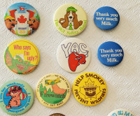 Vintage metal pin back buttons