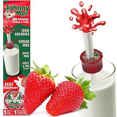 8 Brand New Johnny Moo Milk Flavour Straws -Pods -3 Flavours in Other in Kitchener / Waterloo